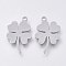 Non-Tarnish 201 Stainless Steel Pendants, Laser Cut Pendants, Clover, Stainless Steel Color, 19.5x12.5x1mm, Hole: 1.2mm