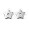Non-Tarnish 304 Stainless Steel Beads, Star, Stainless Steel Color, 6x6x1mm, Hole: 1.2mm