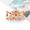 Flower Pattern PVC Claw Hair Clips, for Women Girls, Rectangle, Orange, 47x86x45mm