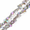 Electroplate Transparent Glass Beads Strands, AB Color Plated, Half Plated, Faceted, Butterfly, Violet, 8x10x6mm, Hole: 1mm, about 100pcs/strand, 28.74 inch(73cm)