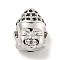 Brass Micro Pave Clear Cubic Zirconia Beads, Cadmium Free & Nickel Free & Lead Free, Buddha Head, Platinum, 11x8.5x6mm, Hole: 1.2mm