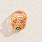 Hollow Geometric Heavy Duty Brass Pave Cubic Zirconia Adjustable Finger Rings for Women, Round, Green, 18mm, Inner Diameter: 16mm~18mm