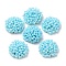 Glass Seed Beaded Cabochons, Cluster Beads, with Golden Plated Iron Perforated Disc Settings, Half Round, Colorful, 19.5x9mm