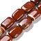 Natural Red Jasper Beads Strands, Rectangle, 14~15x10~11x5~5.5mm, Hole: 1~1.2mm, about 28pcs/strand, 16.02 inch(40.7cm)