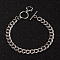 Tarnish Resistant Flower 304 Stainless Steel Double Link Chain Bracelets, with OT Clasps, Stainless Steel Color, 7-5/8 inch(195mm), 7mm