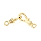 Brass Hook and S-Hook Clasps, Cadmium Free & Nickel Free & Lead Free, Umbrella, Real 18K Gold Plated, 24.5mm