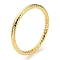 304 Stainless Steel Grooved Bangles, Rhombus Pattern, Real 14K Gold Plated, Inner Diameter: 2-3/8 inch(6.05cm)