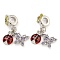 Rack Plating Alloy Enamel Ladybird European Dangle Charms, Large Hole Pendants, Platinum, with Rhinestone, Cadmium Free & Nickel Free & Lead Free, Butterfly, 27mm, Hole: 4.8mm, Bug: 13x8x4mm, Butterfly: 15.5x13x3.5mm