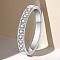 Stainless Steel and Crystal Rhinestone Finger Rings for Women, Stainless Steel Color, US Size 9(18.9mm)