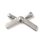 Rack Plating Alloy Beads, Cadmium Free & Nickel Free & Lead Free, Bowknot, Platinum, 12x19.5x2.5mm, Hole: 1.4mm