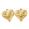 PVD Vacuum Plating 304 Stainless Steel Pendants, Heart Charm, Golden, 16.5x15x3mm, Hole: 1.2mm