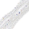 Transparent Electroplate Glass Beads Strands, Faceted, Rondelle, AB Color Plated, Clear AB, 5.5x3.5~4mm, Hole: 1mm, about 100pcs/strand, 21.65~22.05 inch(55~56cm)