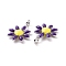 304 Stainless Steel Charms, with Enamel, Stainless Steel Color, Flower, Indigo, 10x7.5x2mm, Hole: 1mm
