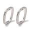 Brass Twister Clasps, Cadmium Free & Nickel Free & Lead Free, Platinum, 23x17x2.5mm, Hole: 18mm