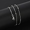 Brass Satellite Chains Necklaces for Women, with 304 Stainless Steel Lobster Clasp, Rack Plating, Lead Free & Cadmium Free, Long-Lasting Plated, Platinum, 17.52 inch(44.5cm)