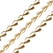 304 Stainless Steel Link Chains, Ion Plating(IP), Unwelded, with Spool, Heart , Golden, 9x5.5x2mm