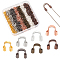 840Pcs 7 Color Brass Wire Guardians, Cadmium Free & Lead Free, Mixed Color, 4.5x4x1mm, Hole: 0.5mm, 120Pcs/color