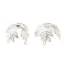 Brass Bead Caps, Flower, 925 Sterling Silver Plated, 13x16mm, Hole: 1mm