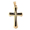 Ion Plating(IP) 304 Stainless Steel Pendants, with 201 Stainless Steel Pendant Bails and Rhinestone,  Cross, Gunmetal, 50x29.5x3.5mm, Hole: 9x5mm
