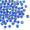 NBEADS 80 Pcs Luminous Gold Sand Lampwork Beads, 8mm Blue Round Beads Handmade Inner Flower Loose Beads Glow Crystal Loose Spacer Beads for DIY Craft Bracelet Jewelry Making, Hole: 1.6mm