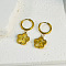 Stylish Stainless Steel Flower Hoop Earrings for Daily Wear, Real 18K Gold Plated, 14x15mm