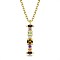 Brass Micro Pave Cubic Zirconia Pendant Necklaces, Initial Necklaces, with Cable Chains, Letter I, Colorful, Golden, 15-3/4 inch(40cm)