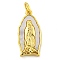 Real 18K Gold Plated Brass Pendants with Shell and Jump Rings, Religion Virgin Mary, Cadmium Free & Lead Free, Human, 19x9.5x2.5mm, Hole: 3mm