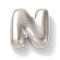 Brass Pendants, Long-Lasting Plated, Platinum, Letter N, 10x9.5x3.5mm, Hole: 1.4mm