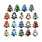 Christmas Theme Handmade Lampwork Beads, Christmas Trees, Mixed Color, 25~26.5x18.5~22.5x6.5~7.5mm, Hole: 1.6~1.8mm