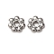 Brass Spacer Beads, Nickel Free, Rack Plating, Flower, Real Platinum Plated, 5x5x1mm, Hole: 1.5mm