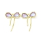 Rack Plating Alloy Pendants, Bowknot with Resin Charms, Purple, 29x22.5x4.5mm, Hole: 1.6mm