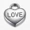 Non-Tarnish 304 Stainless Steel Pendants, Heart, with Word Love, Valentine's Day, Stainless Steel Color, 17x15x2.5mm, Hole: 4x4.5mm