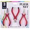 DIY Jewelry Tool Sets, Ferronickel Round Nose Pliers, Flat Nose Pliers and Side Cutting Pliers, Red, 115~120x65~70mm, 3pcs/set