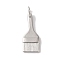 Rack Plating Brass & Cubic Zirconia Pendants, Cadmium Free & Lead Free, Long-Lasting Plated, Brush, with Jump Ring, Platinum, 18x8x2mm, Hole: 5mm