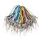 Polyester Rope Mobile Straps, with Iron Rings Nine-figure Pin and Zinc Alloy Cord Ends, Mixed Color, 4.8cm, Ring: 7mm, Ends: 7mm, Pin: 28mm