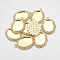 Zinc Alloy Pendant Settings for Cabochon & Rhinestone, DIY Findings for Jewelry Making, Cadmium Free & Nickel Free & Lead Free, Oval, Golden, Tray: 25x18mm, 39x29x2mm, Hole: 2mm