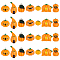 28Pcs 7 Styles Autumn Opaque Resin Pendants, with Platinum Iron Loops, Pumpkin Charm, Dark Orange, 18.5~35x17~33.5x16.5~27mm, Hole: 2mm, 4pcs/style