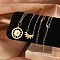 304 Stainless Steel Stackable Double Layer Pendant Necklaces for Women, Real 18K Gold Plated, Sun, 15.98~16.42 inch(40.6~41.7cm), 2pcs/set