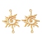 304 Stainless Steel Connector Charms, Spiral Sun Links, Golden, 34.5x25x2mm, Hole: 2.2mm