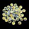 AB Color Plated Glass Beads, Faceted Rondelle, Clear AB, 6x4mm, Hole: 1.4mm