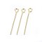 304 Stainless Steel Eye Pins, Golden, 22mm, Hole: 2mm, Pin: 0.6mm