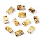 2-Hole Opaque Glass Seed Beads, Antique Style, Rectangle, Light Khaki, 4.5~5.5x2~2.5x2mm, Hole: 0.5~0.8mm
