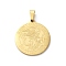 201 Stainless Steel Pendants, Flat Round, Golden, 28x25x1mm, Hole: 7x4mm