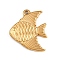 304 Stainless Steel Pendants, Fish Charms, Golden, 19.5x16x2mm, Hole: 1.1mm