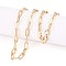 Brass Paperclip Chains, Drawn Elongated Cable Chains Necklace Making, with Lobster Claw Clasps, Real 18K Gold Plated, 23.62 inch(60cm) long, Link: 4x10mm, Jump Ring: 5x1mm