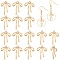 16Pcs Brass Micro Pave Clear Cubic Zirconia Pendants, Nickel Free, Bowknot, Real 18K Gold Plated, 19x13x2.5mm, Hole: 1mm.