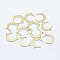 Brass Links connectors, Long-Lasting Plated, Real 18K Gold Plated, Nickel Free, Moon, 22x16.5x1mm, Hole: 1.5mm