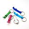 Aluminum Alloy Bottle Openners, with Iron Rings, Letter F, Mixed Color, 74mm