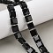 Natural Obsidian Beads Strands, Square, 10.5~11x10~11x5~6mm, Hole: 0.9~1mm, about 32~34pcs/strand, 15.39~15.63''(39.1~39.7cm)