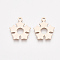 201 Stainless Steel Pendants, Flower, Rose Gold, 18x15.5x1mm, Hole: 1.5mm